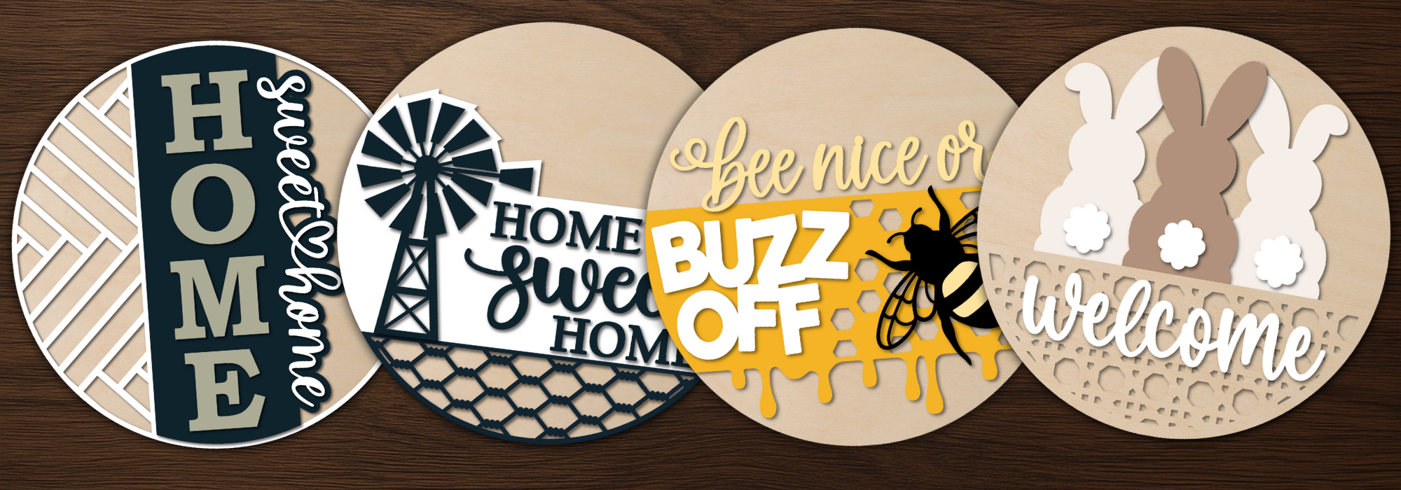 Collection of painted DIY door hanger kits